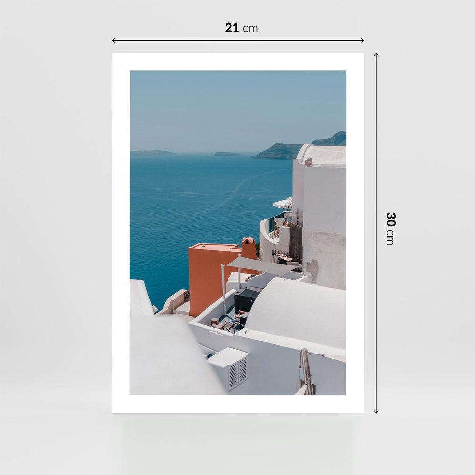 Plakat bez ramy 21x30 - Magiczna Wyspa na Twojej Ścianie - Santorini, wyspa