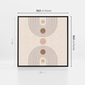 Obraz w ramie 50x50 - Zgeometryzowane Wizje - boho plakat, minimalizm - rama czarna
