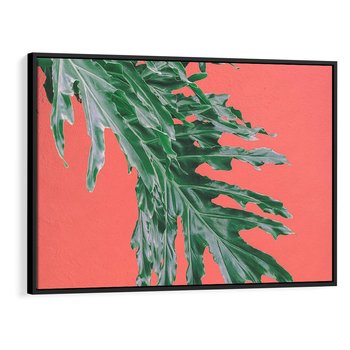 Obraz w ramie 100x70 - Energetyczna Eksplozja Natury - liście, kolor - rama czarna