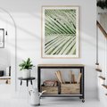 Plakat w ramie 30x40 - Liście Palmy: Egzotyczna Grafika - palma, liście palmy - rama drewno