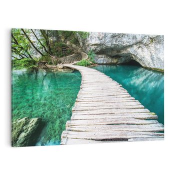 Obraz na płótnie 100x70 - Most nad skalistymi wodami - most, woda