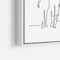 Obraz w ramie 70x50 - Wspólne Kroki - line art, szkic - rama biała
