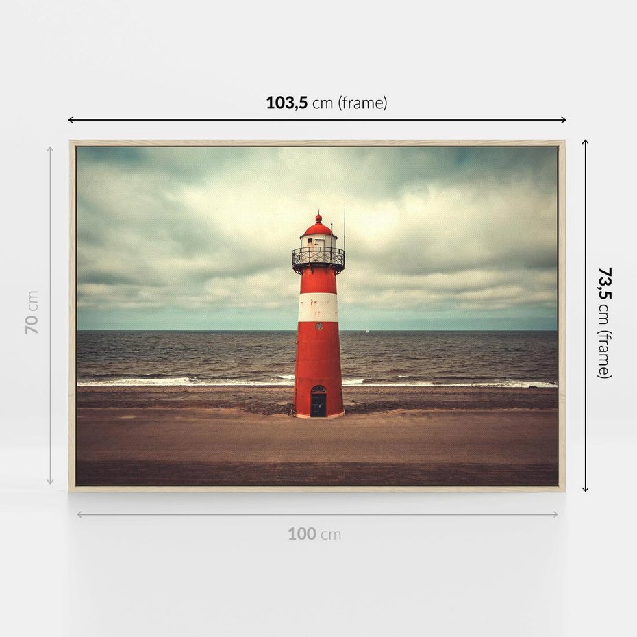 Obraz w ramie 100x70 - Retro Urok Morza - fotografia w stylu retro, vintage - rama drewno