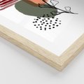 Plakat w ramie 50x70 - Przenikające Widzenia - abstrakcyjna sztuka, liście - rama drewno