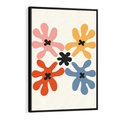 Obraz w ramie 70x100 - Taniec Akwareli - abstrakcyjne wielokolorowe kwiaty, minimalizm - rama czarna