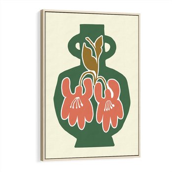 Obraz w ramie 50x70 - Kreatywne Impulsy - boho styl, wazon - rama drewno