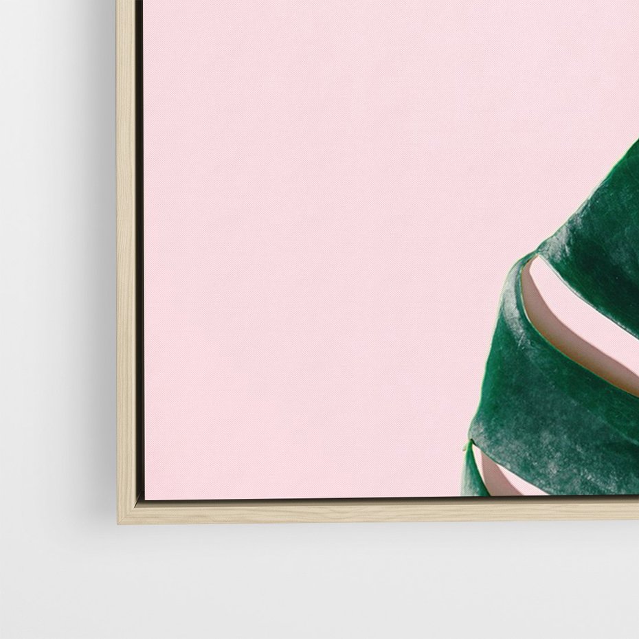 Obraz w ramie 70x100 - Siła Natury - liście, monstera - rama drewno