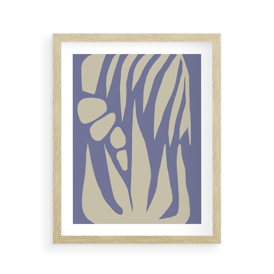 Plakat w ramie 40x50 - Kształty Niewidzialnych Granic - abstrakcyjna sztuka, skandynawski styl - rama drewno