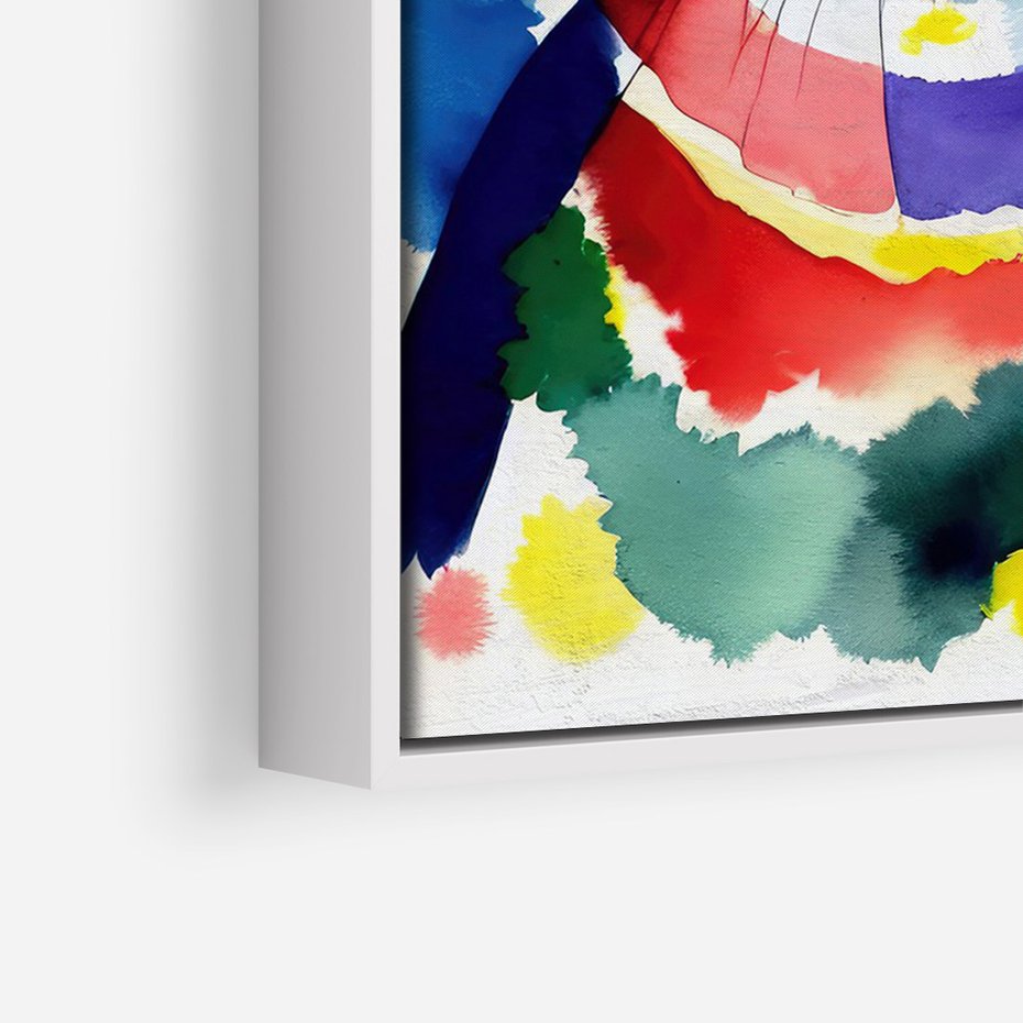 Obraz w ramie 80x120 - Koci Przyjaciel - abstrakcyjny obraz, akwarela - rama biała