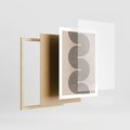 Plakat w ramie 50x70 - Bezgraniczne Odbicia - abstrakcyjne linie, geometria - rama drewno