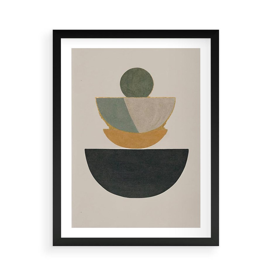 Plakat w ramie 50x70 - Podróżne Refleksyjne Odbicia - abstrakcyjny obraz, kolory ciepłe - rama czarna