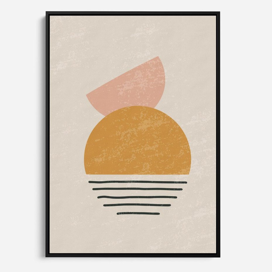 Obraz w ramie 50x70 - Krótka Forma - abstrakcyjna sztuka, boho kształty - rama czarna