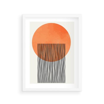 Plakat w ramie 30x40 - Echa Wyobraźni - koło, boho styl - rama biała