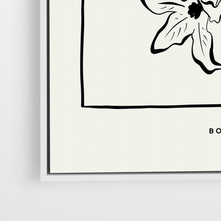 Obraz w ramie 80x120 - Kwiatowe przestrzenie - kwiat, grafika - rama biała