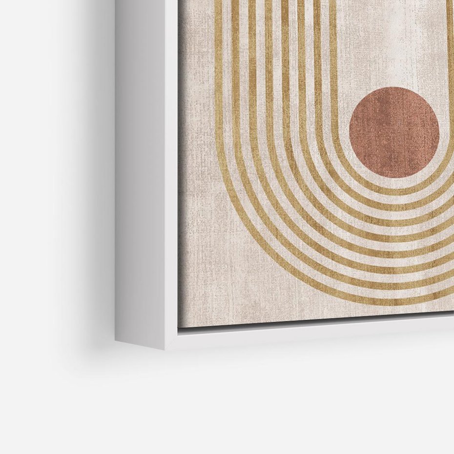 Obraz w ramie 70x50 - Melodia ukrytych snów - retro grafika, styl mid-century - rama biała