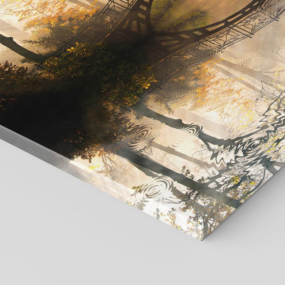 Obraz na płótnie 60x60 - Romantyczny Mostek - mostek, romantyczny