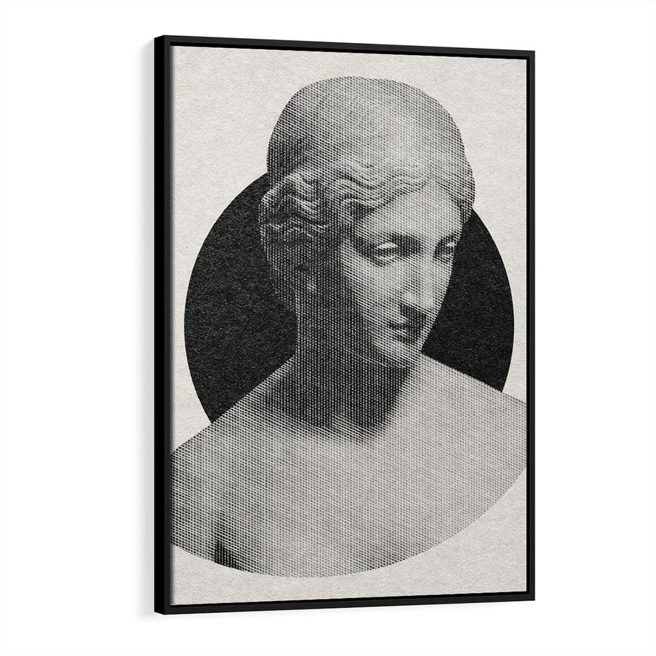 Obraz w ramie 70x100 - Sztuka Zeszłych Czasów - antyczna rzeźba kobiety, posąg - rama czarna