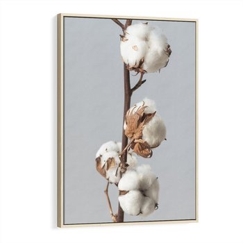 Obraz w ramie 80x120 - Bawełniana boho miękkość - bawełna, boho - rama drewno