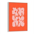 Obraz w ramie 50x70 - Taniec Abstrakcji - kwiaty, energetyczne pomarańczowe tłó - rama biała