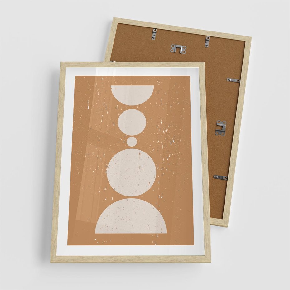 Plakat w ramie 50x70 - Podróżne Echa - mid century styl, nowoczesna grafika - rama drewno