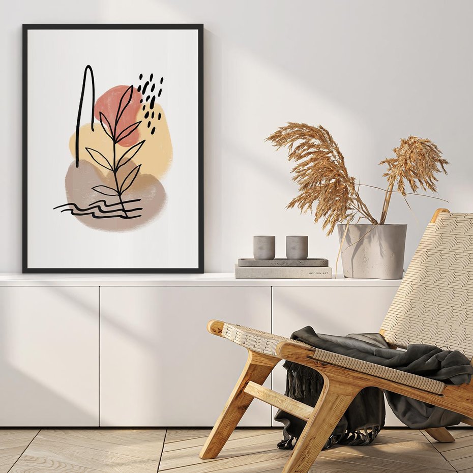 Plakat bez ramy 21x30 - Konturem Przenikające - abstrakcja, sztuka nowoczesna