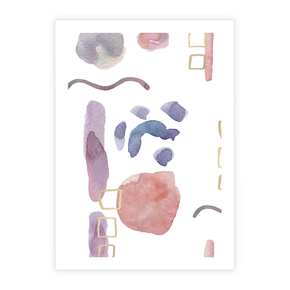 Plakat bez ramy 21x30 - Boho Widokowe Impresje - abstrakcyjny palakt, akwarelowe plamy