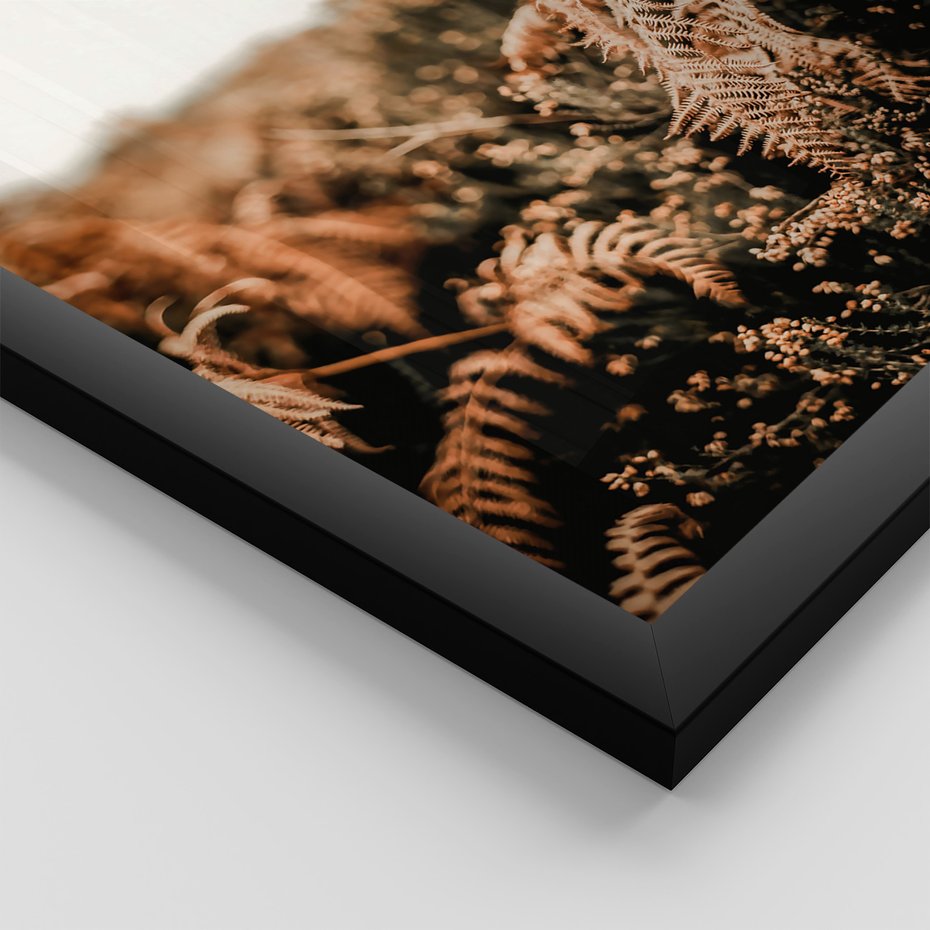 Zestaw obrazy w ramie 50x70 galeria - Jesienna, łąka, liście, boho - rama czarna