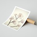 Plakat bez ramy 21x30 - Elegancja Natury - magnolia, białe