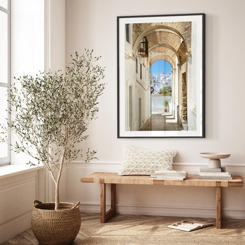 Plakat bez ramy 21x30 - Romantyczna Przeprawa - romantyczna, uliczka