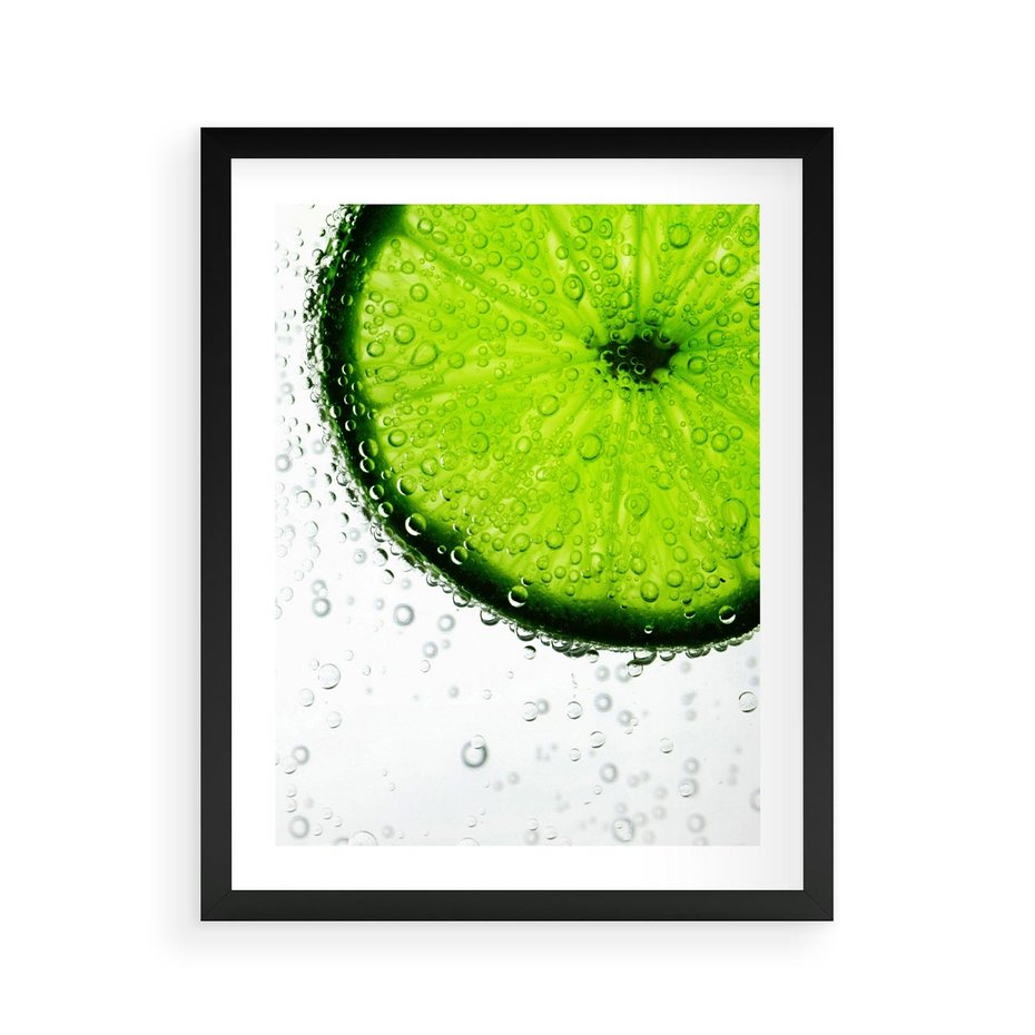 Plakat w ramie 40x50 - Świeżość i kwasowość limonki - limnka, owoce - rama czarna