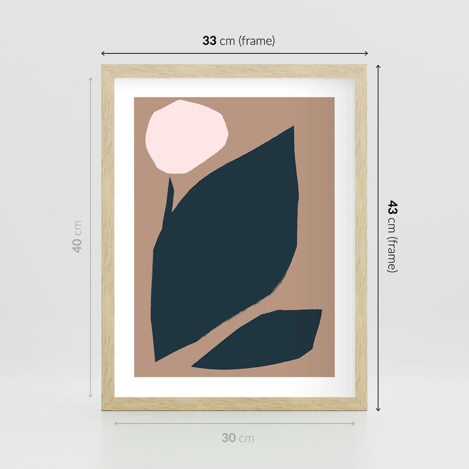 Plakat w ramie 30x40 - Rozkwitająca Wolność Boho - abstrakcyjny obraz, plakat - rama drewno