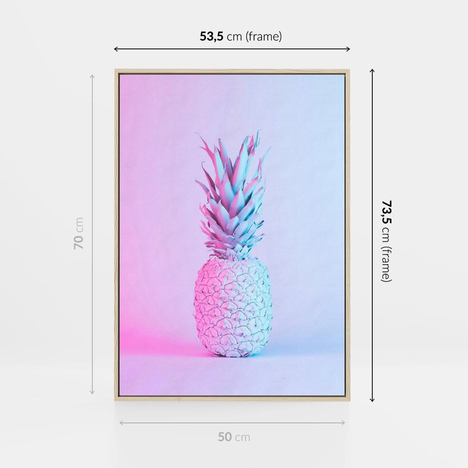 Obraz w ramie 50x70 - Ananas Abstrakcja - ananas, abstrakcja - rama drewno