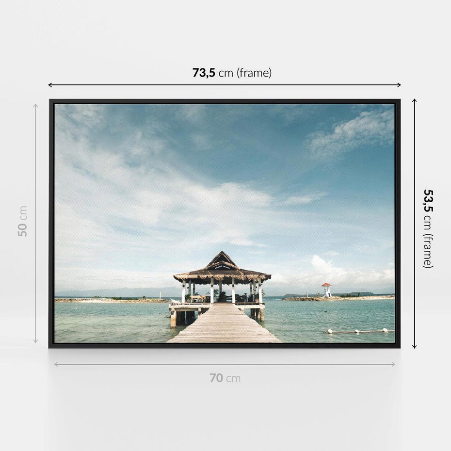 Obraz w ramie 70x50 - Magia Morza i Piękno Plaży - Hawaje, morze - rama czarna