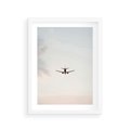 Plakat w ramie 30x40 - W Powietrzu: Samolot na Niebie - samolot w przestworzach, samolot na niebie - rama biała