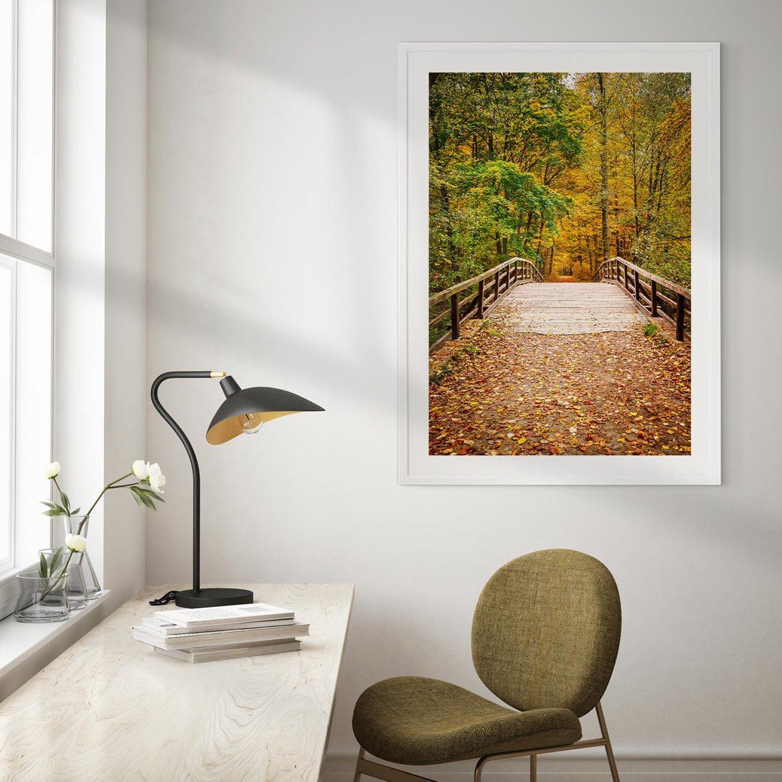 Plakat bez ramy 50x70 - Spacer Ścieżką w Las - ścieżka, spacer