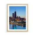 Plakat w ramie 50x70 - Miasto nad Rzeką - miasto, rzeka - rama drewno