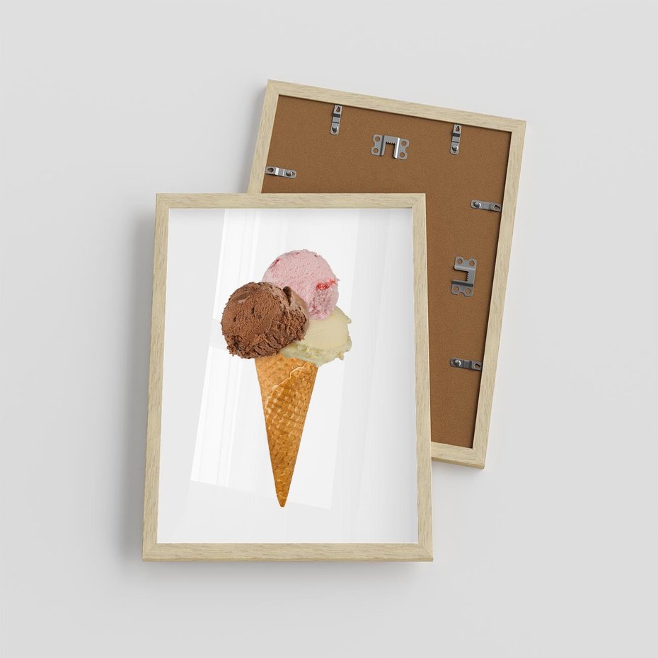 Plakat w ramie 30x40 - Slodki Raj Lodziarni - lody, deser - rama drewno