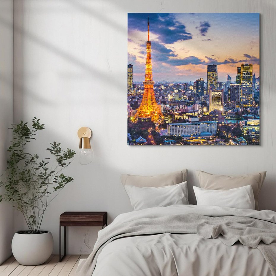 Obraz na płótnie 80x80 - Tętniące życiem Tokio - Tokio, Japonia