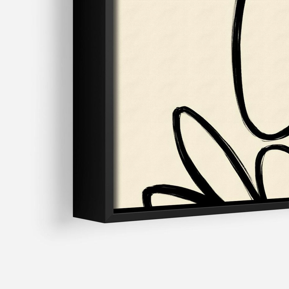 Obraz w ramie 50x50 - Złamane Granice - abstrakcyjna sztuka, przypominająca kwiat - rama czarna