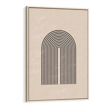 Obraz w ramie 50x70 - Migocące Echa - abstrakcyjne linie, geometria - rama drewno