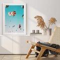 Plakat bez ramy 50x70 - Balonowa Ekscytacja - balony latają w powietrzu, wyścigi balonów