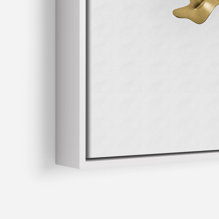 Obraz w ramie 80x120 - Ponadczasowy Urok - złote, liście - rama biała