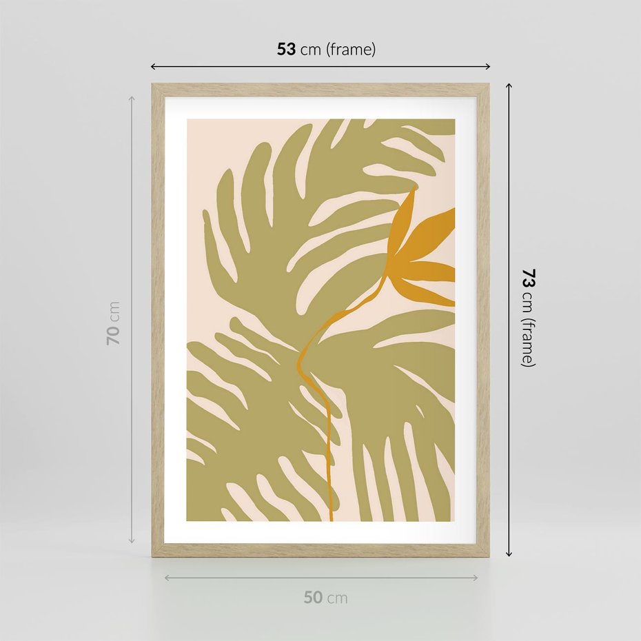 Plakat w ramie 50x70 - Konturem Zmiękczane - minimalistyczny obraz, nowoczesny - rama drewno