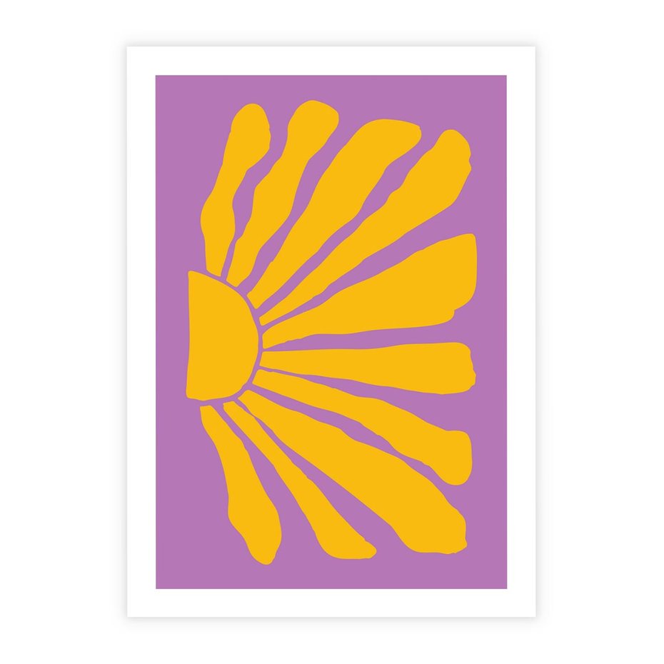 Plakat bez ramy 30x40 - Podróżne Kontury - abstrakcyjny plakat, intensywne różowe tło