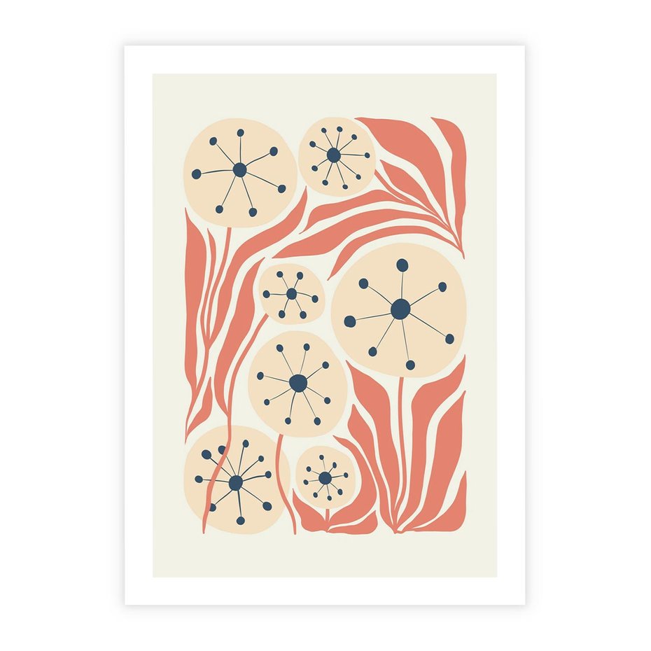 Plakat bez ramy 40x50 - Impresje Harmonii - abstrakcyjne kwiaty, rośliny