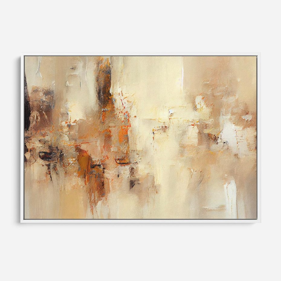 Obraz w ramie 70x50 - Odbicie utraconych barw - abstrakcja, tekstury farb - rama biała