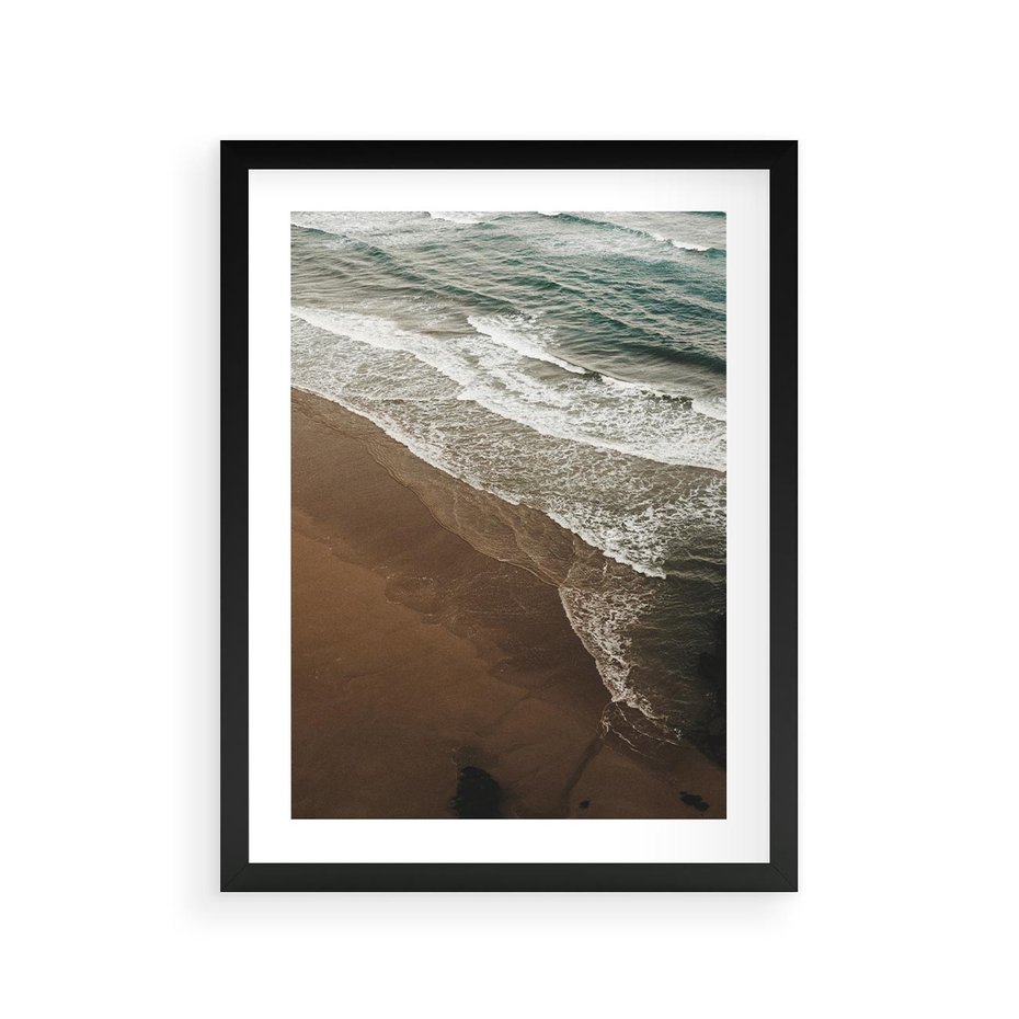 Plakat w ramie 30x40 - Spokój nad plażą - plaża, morze - rama czarna