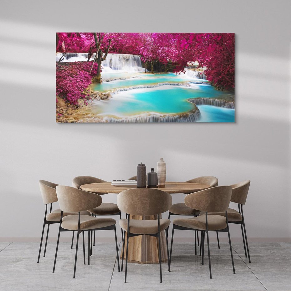 Obraz na płótnie 140x70 - Siła Natury - wodospad, Tajlandia