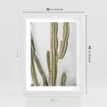 Plakat w ramie 30x40 - Kaktus w Stylu Boho - kaktus, roślina tropikalna - rama biała