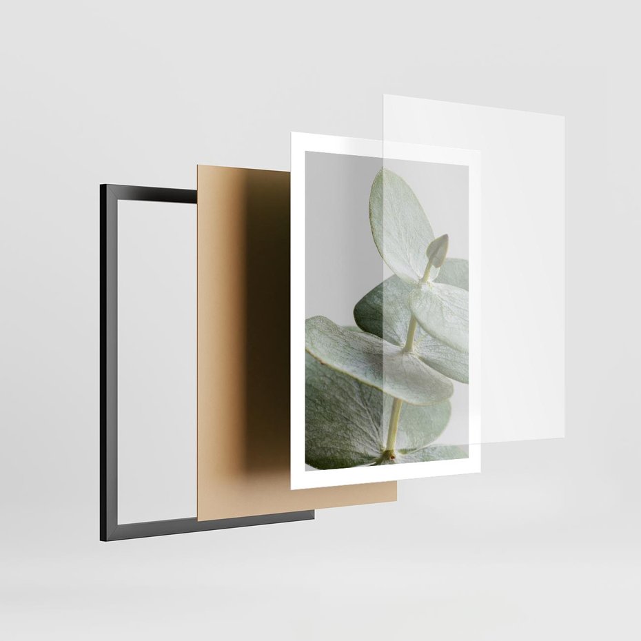 Plakat w ramie 50x70 - Eukaliptusowa zieleń - eukaliptus, zielone - rama czarna